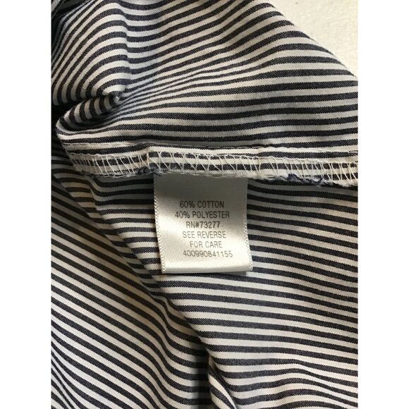 Croft & Barrow Mens XL Striped Button-Down Shirt Long Sleeve Easy Care Blue & Wh - Picture 7 of 7